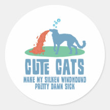 Silken Windhound Round Stickers