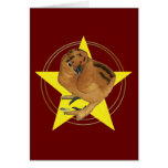 Silkie Red Chick Star Greeting Card