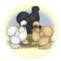 Silkie Trio Round Stickers