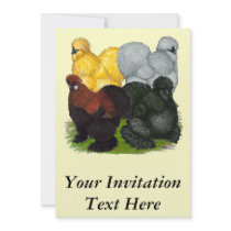 Silkies:  Assorted Roosters Custom Invitations