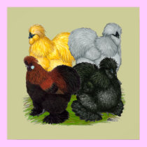 Silkies:  Assorted Roosters posters
