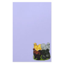 Silkies:  Assorted Roosters Custom Stationery