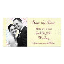 Silktones Cream Save the Date Personalized Photo Card