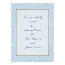 Silktones Dotty Blue rehearsal dinner invitation invitations