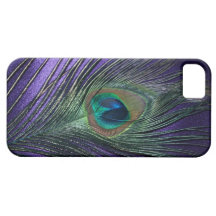 Silky Purple Peacock Feather iPhone 5 Covers