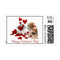 Silky Terrier Rose and Hearts Valentine Stamp #3