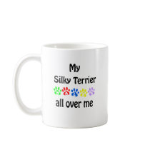 Silky Terrier Walks Design mugs