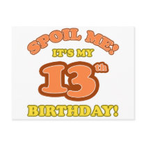Silly 13th Birthday Present postcards
