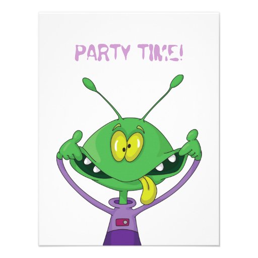 Silly Alien Halloween Party Invitation