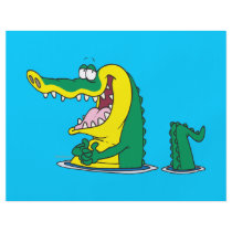 silly alligator crocodile cartoon character personalized flyer