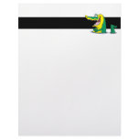 silly alligator crocodile cartoon character letterhead design