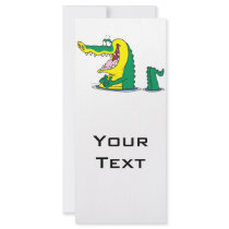 silly alligator crocodile cartoon character rack card template