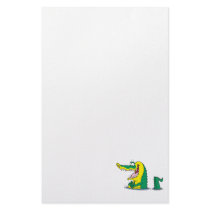 silly alligator crocodile cartoon character stationery paper