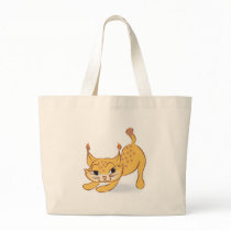 silly baby lynx cartoon tote bag