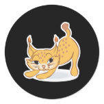 silly baby lynx cartoon sticker