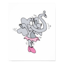 silly ballerina elephant posters