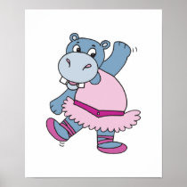 silly ballerina hippo print