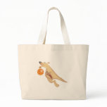 silly basketball playing kangaroo tote bags