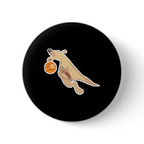 silly basketball playing kangaroo pinback buttons