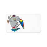silly beach sunbathing elephant custom address labels