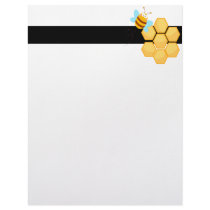 silly bee and beehive honey comb letterhead template