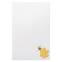 silly bee and beehive honey comb personalized stationery