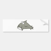 Silly Big Toothes Shark Bumper Sticker
