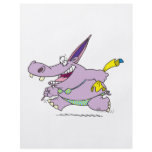 silly bikini beach hippo cartoon flyers
