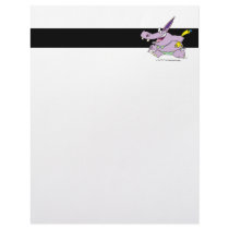silly bikini beach hippo cartoon letterhead template