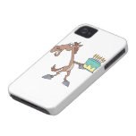 silly birthday horse with cake cartoon iPhone 4 covers