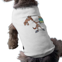 silly birthday horse with cake cartoon pet t shirt