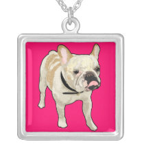 Silly Biscuit Pop Art French Bulldog necklaces
