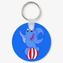 Silly Blue Shark Keychain