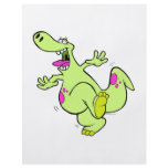 silly bright dancing dino dinosaur cartoon flyer
