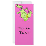 silly bright dancing dino dinosaur cartoon rack card template
