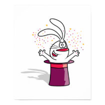 silly bunny in magician hat posters