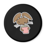 silly bunny rabbit eating popcorn refrigerator magnets