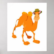 silly camel wearing hat print