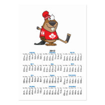 silly canadian hockey beaver cartoon business card template