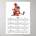 silly canadian hockey beaver cartoon posters