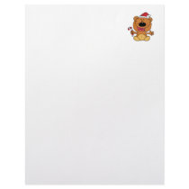 silly candy cane santa christmas bear customized letterhead