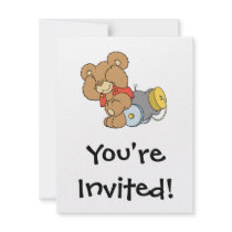 Silly Cannon Teddy Bear Personalized Announcements