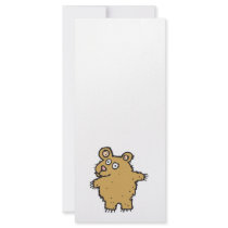 silly cartoon bear rack card