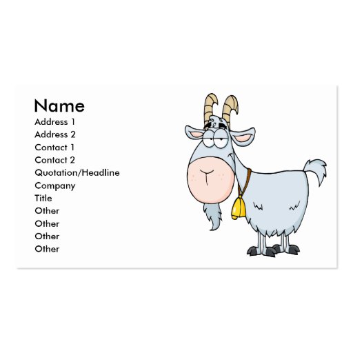 silly cartoon billy goat business cards (front side)