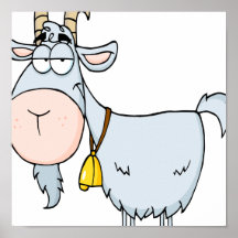 silly cartoon billy goat posters