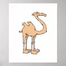 silly cartoon camel print