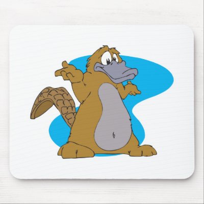 silly cartoon platypus mouse mat by doonidesignsanimals