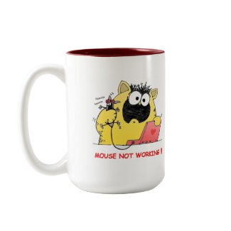 Silly Cat Cartoon Mug| Funny LOL Cat and Mouse Mug mug