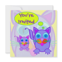 Silly Cat Says Invitations