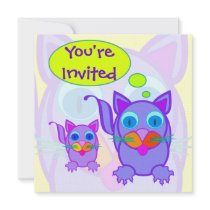 Silly Cat Says Invitations